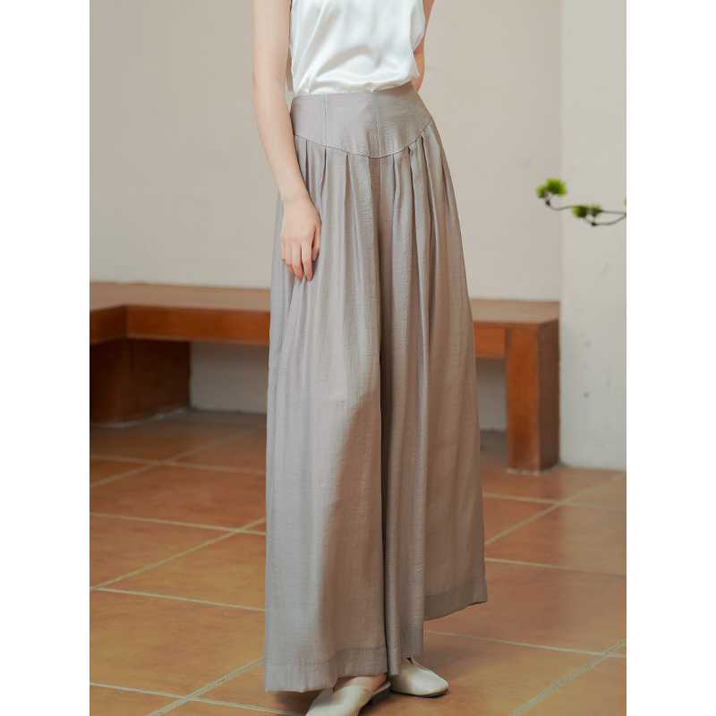 上品な艶やかワイドパンツドレス