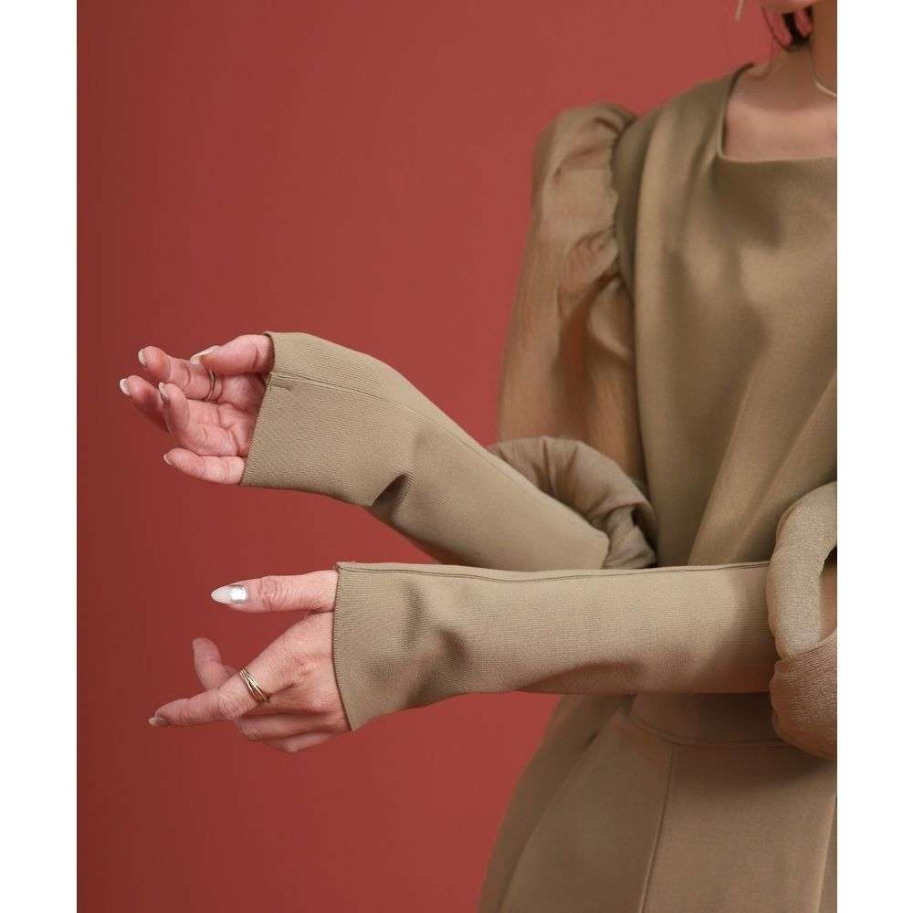 パンツドレス エレガントなパフスリーブジャンプスーツ