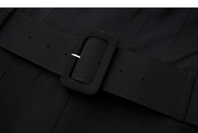 レース飾り肩開きパンツドレス