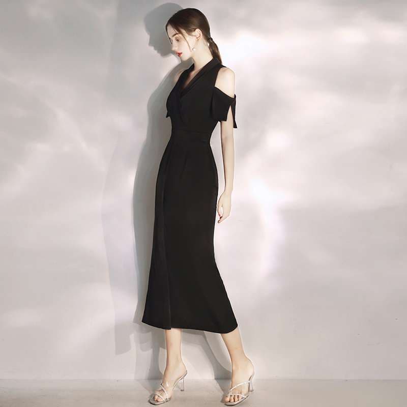 オフショルダー リボン パンツドレス