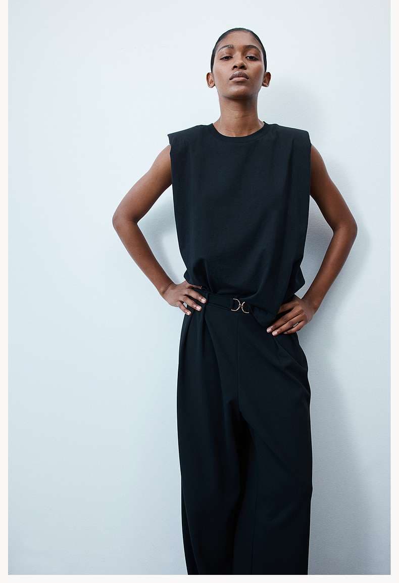 メタル金具付きオーバーサイズパンツドレス