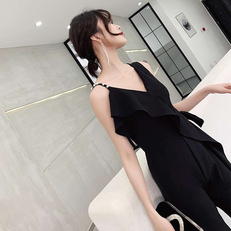 上品な揺らめきパンツドレス