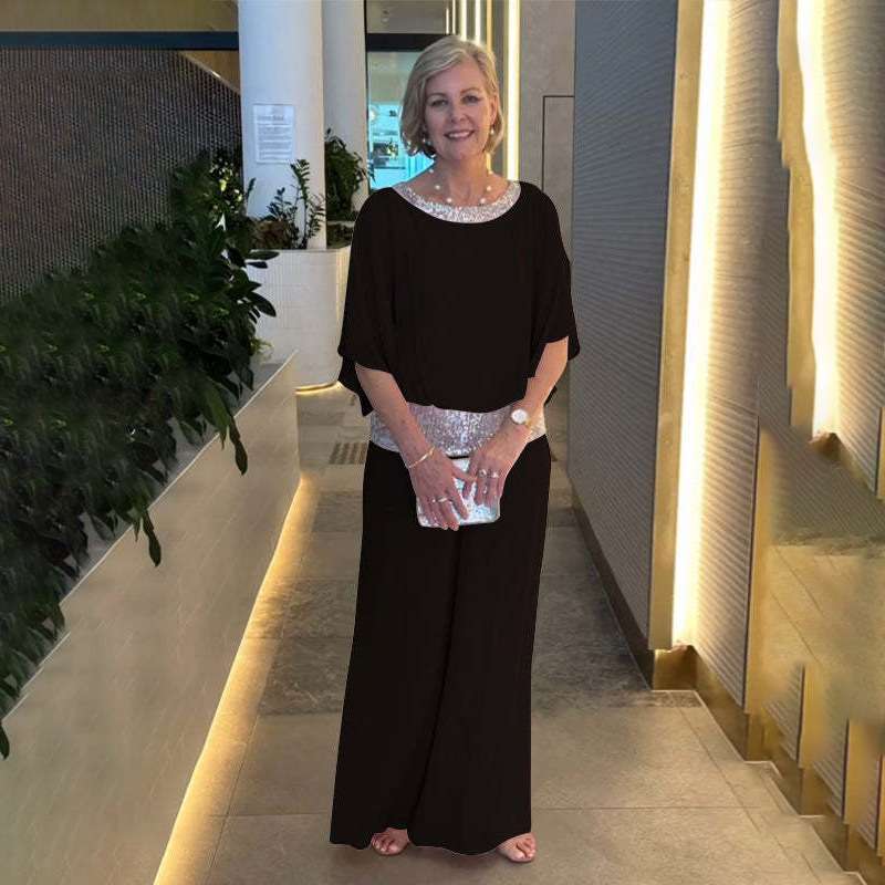 きらめきケープ袖パンツドレス