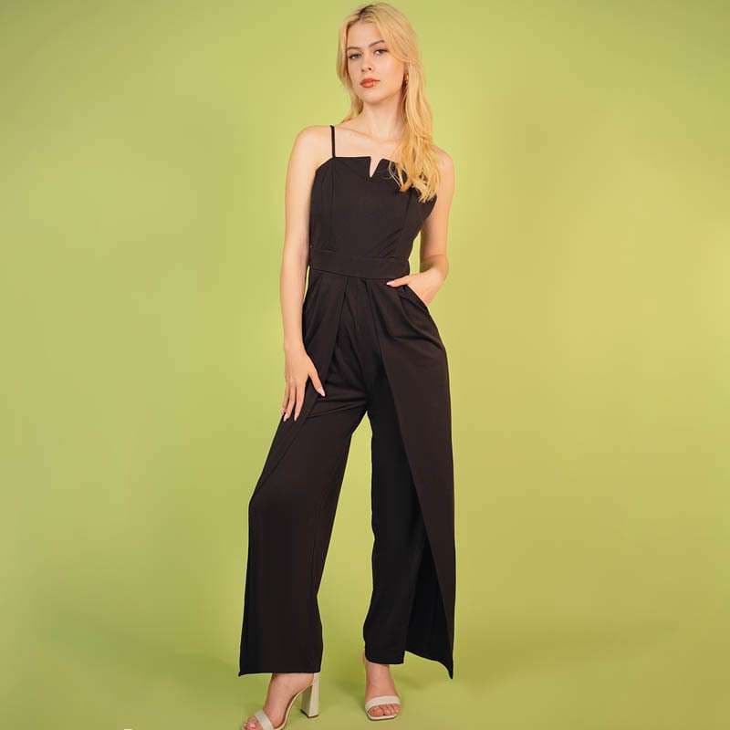 スリット入り優美パンツドレス